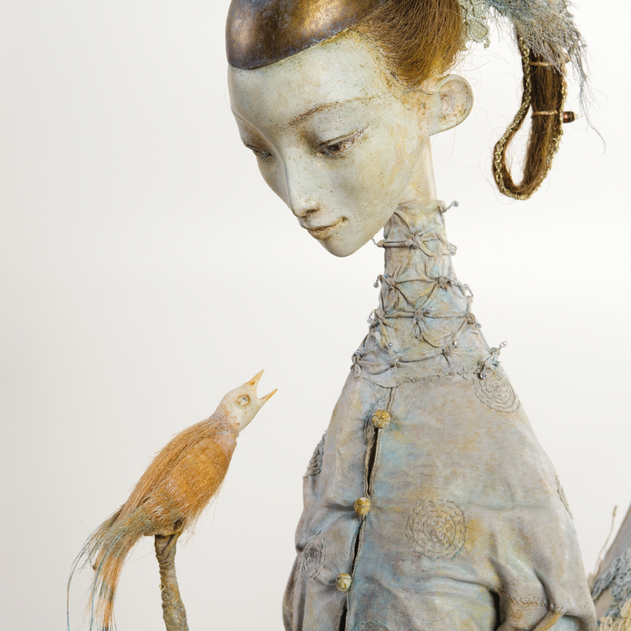 Почтовая открытка  "Девушка-лебедь"