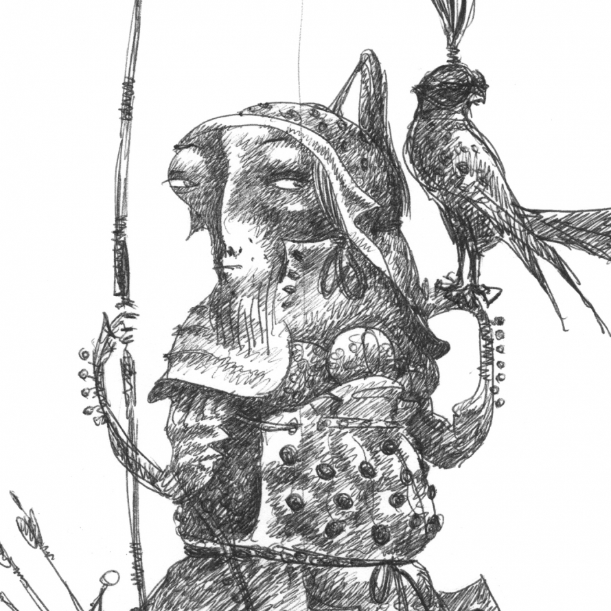 Воин с соколом