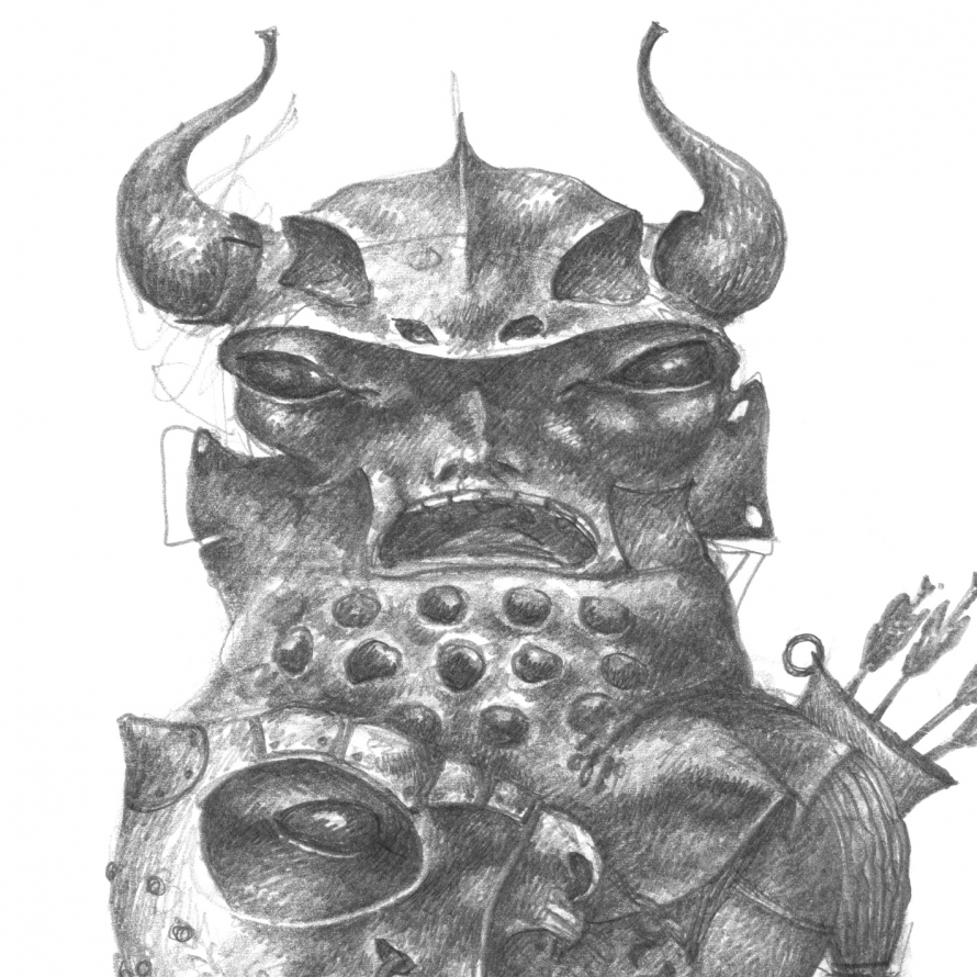 Воин с рогатым шлемом